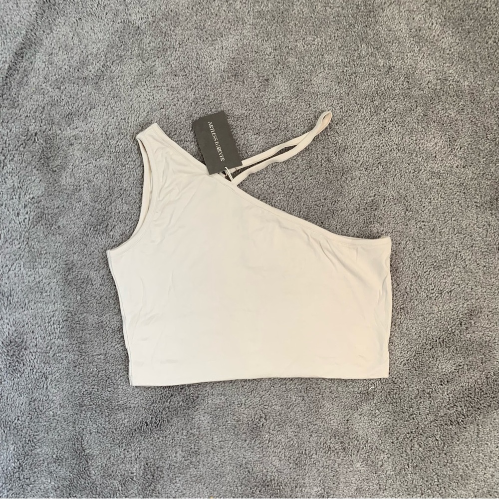 NWT ARTLESS FOREVER ONE SHOULDER CROSS STRAP CROP TOP
